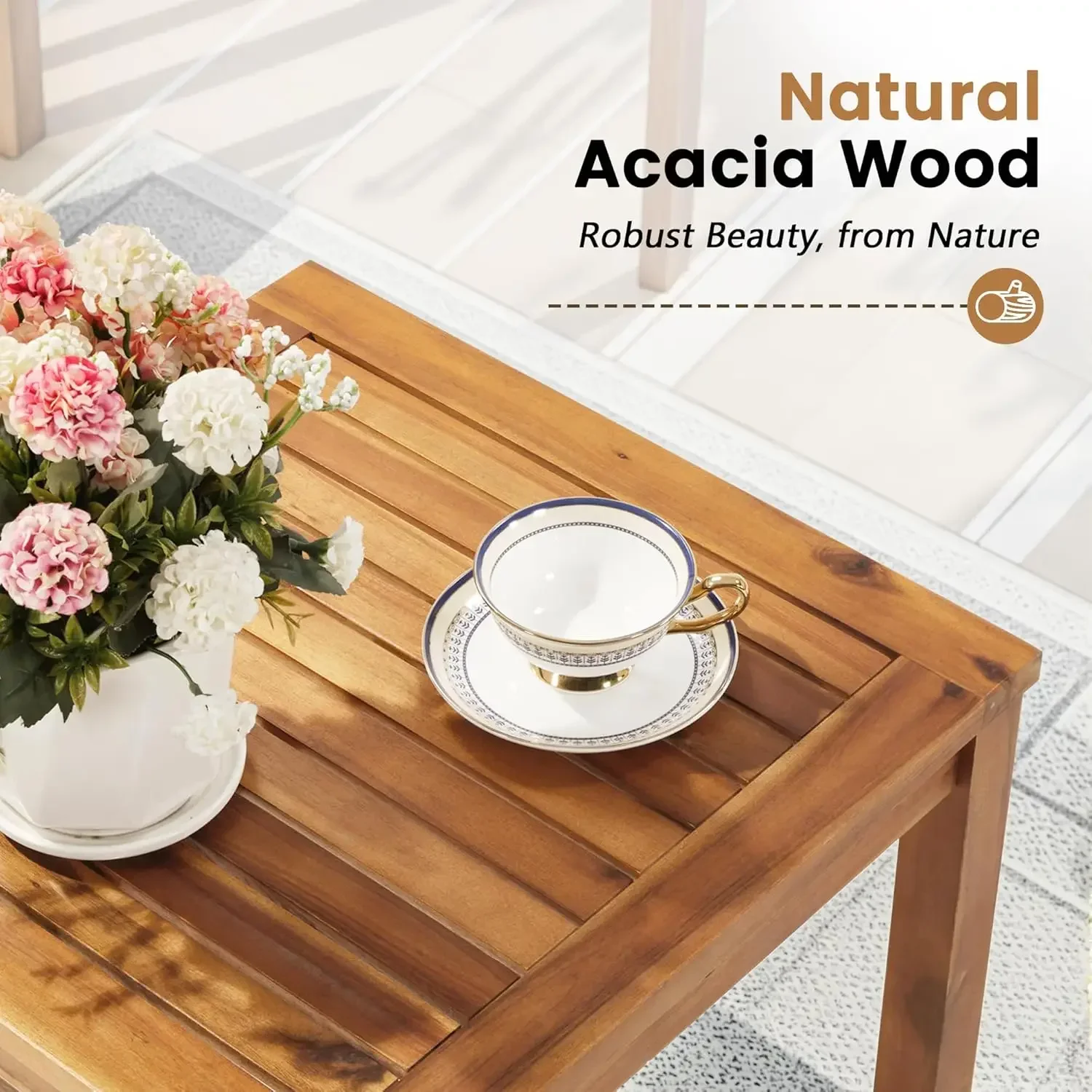 Outdoor Furniture Balcony - Tuinstoelen 3-delig tuinmeubilair van acaciahout met