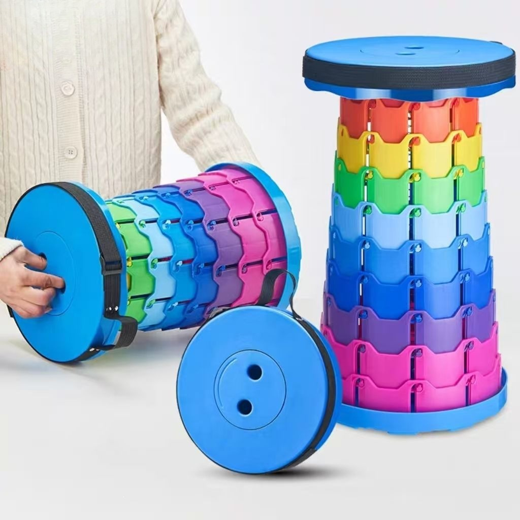 Outdoor Furniture From China - Regenboog Telescopische Campingkruk Draagbaar Verdikt Opklapbaar
