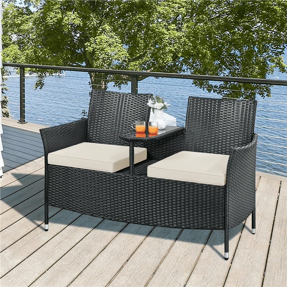 Outdoor Furniture Balcony - Premium Outdoor Dubbele Stoel 2-zits PE