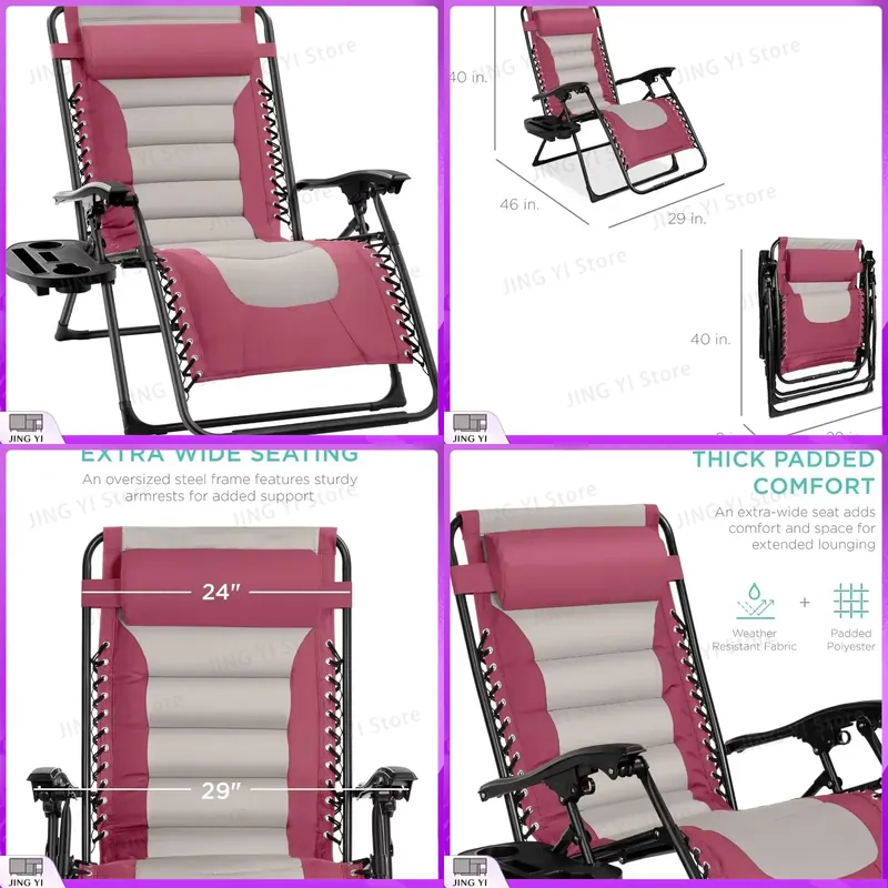 Outdoor Furniture Xl - XL Anti-zwaartekracht Loungestoel Set van 2