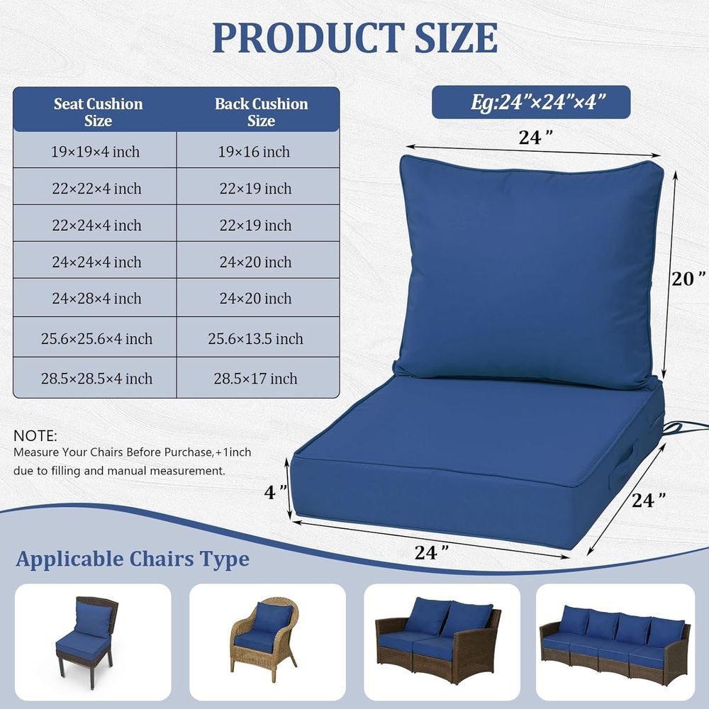 24x24 Outdoor Diepe Zitkussens - Outdoor Furniture Fabric recensie en prijs