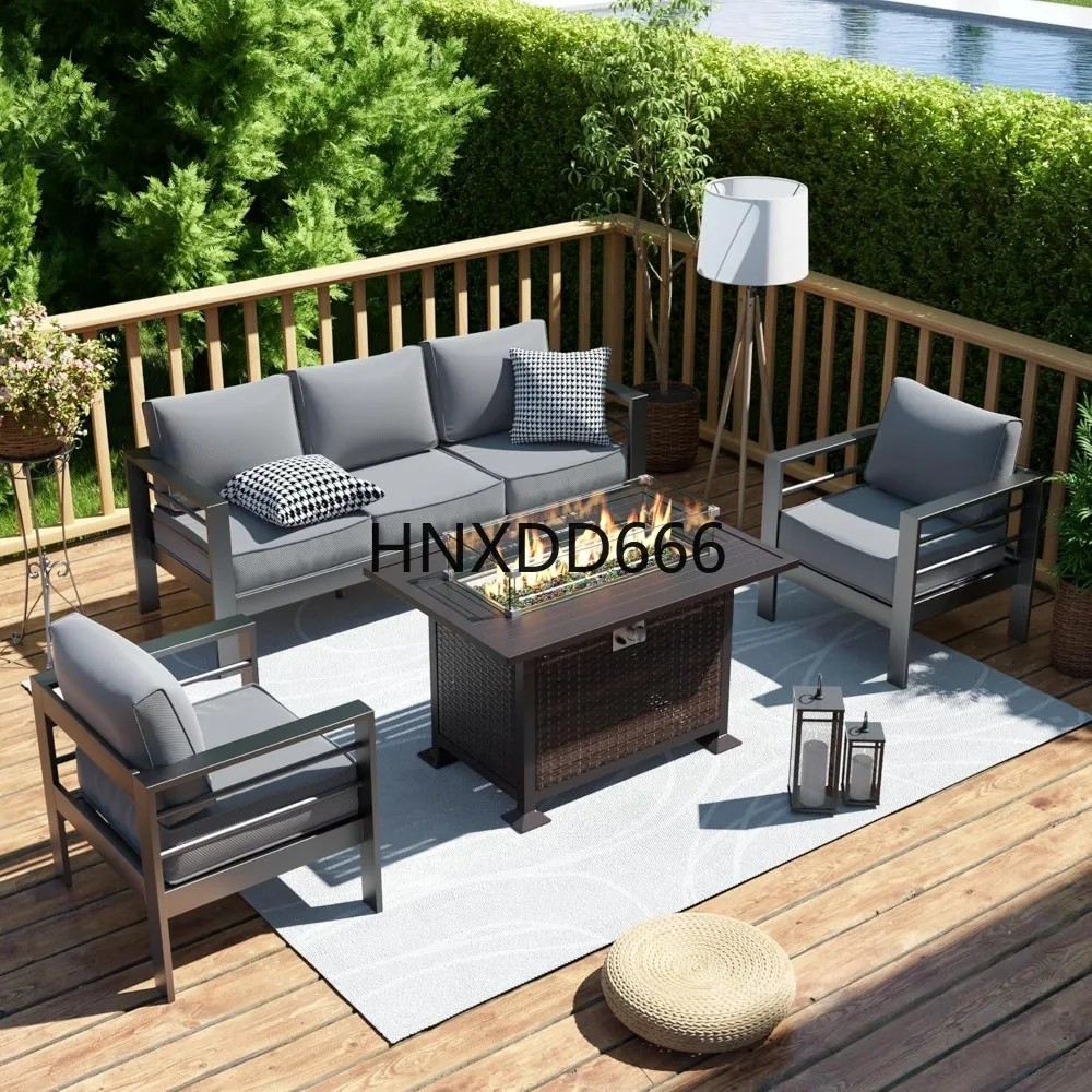 Tuinmeubelset met vuurtafel, 6 - Outdoor Furniture Set With Fire Pit recensie en prijs