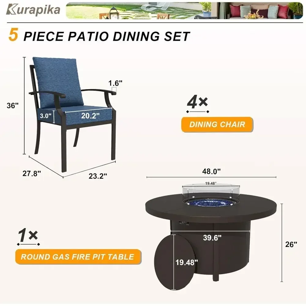 5-delige tuinmeubelset met ron - Outdoor Furniture With Fire Pit recensie en prijs