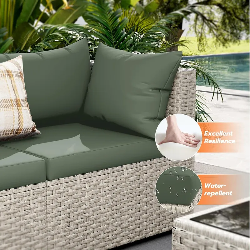 Buitenmeubelset 7-delig Wicker - Outdoor Furniture Green recensie en prijs