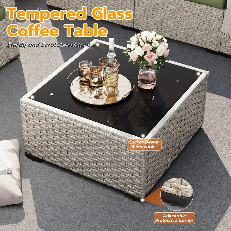 Buitenmeubelset 7-delig Wicker - Outdoor Furniture Green recensie en prijs