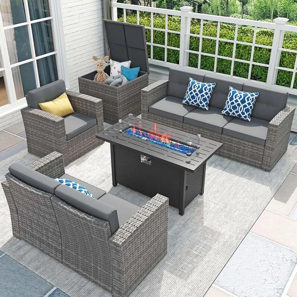 8-delige tuinmeubelenset met 4 - Outdoor Furniture With Fire Pit recensie en prijs