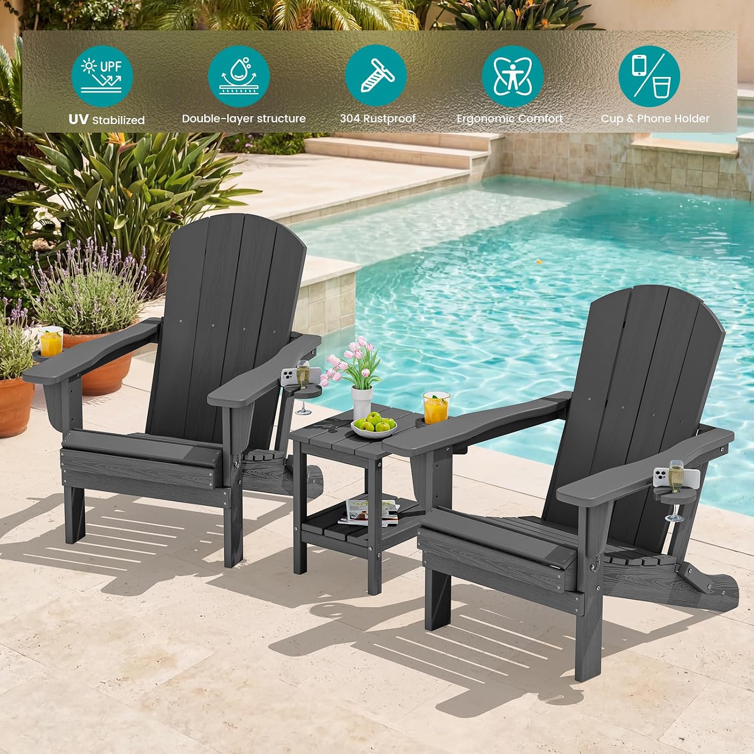 Set van twee opvouwbare buiten - Outdoor Furniture With Fire Pit recensie en prijs
