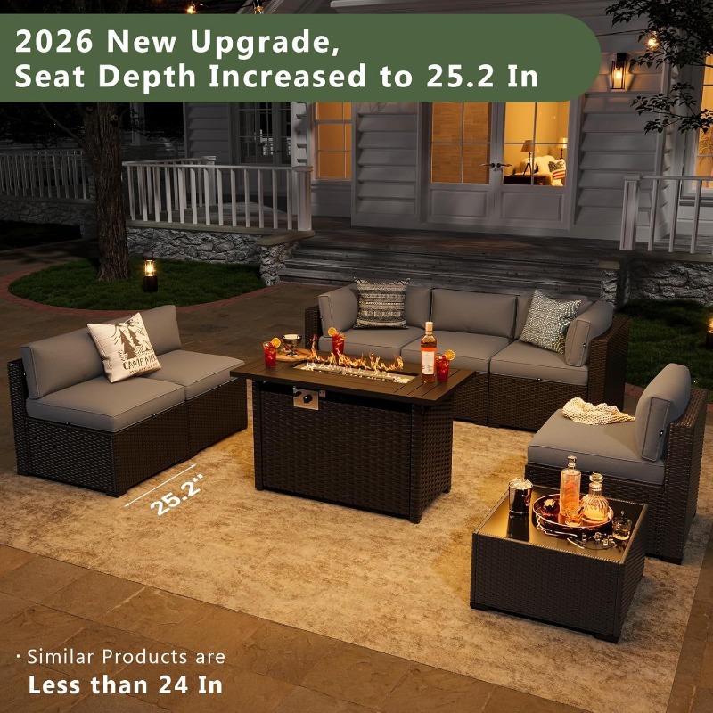 Aoxun 8-delige tuinmeubelset m - Outdoor Furniture With Fire Pit recensie en prijs