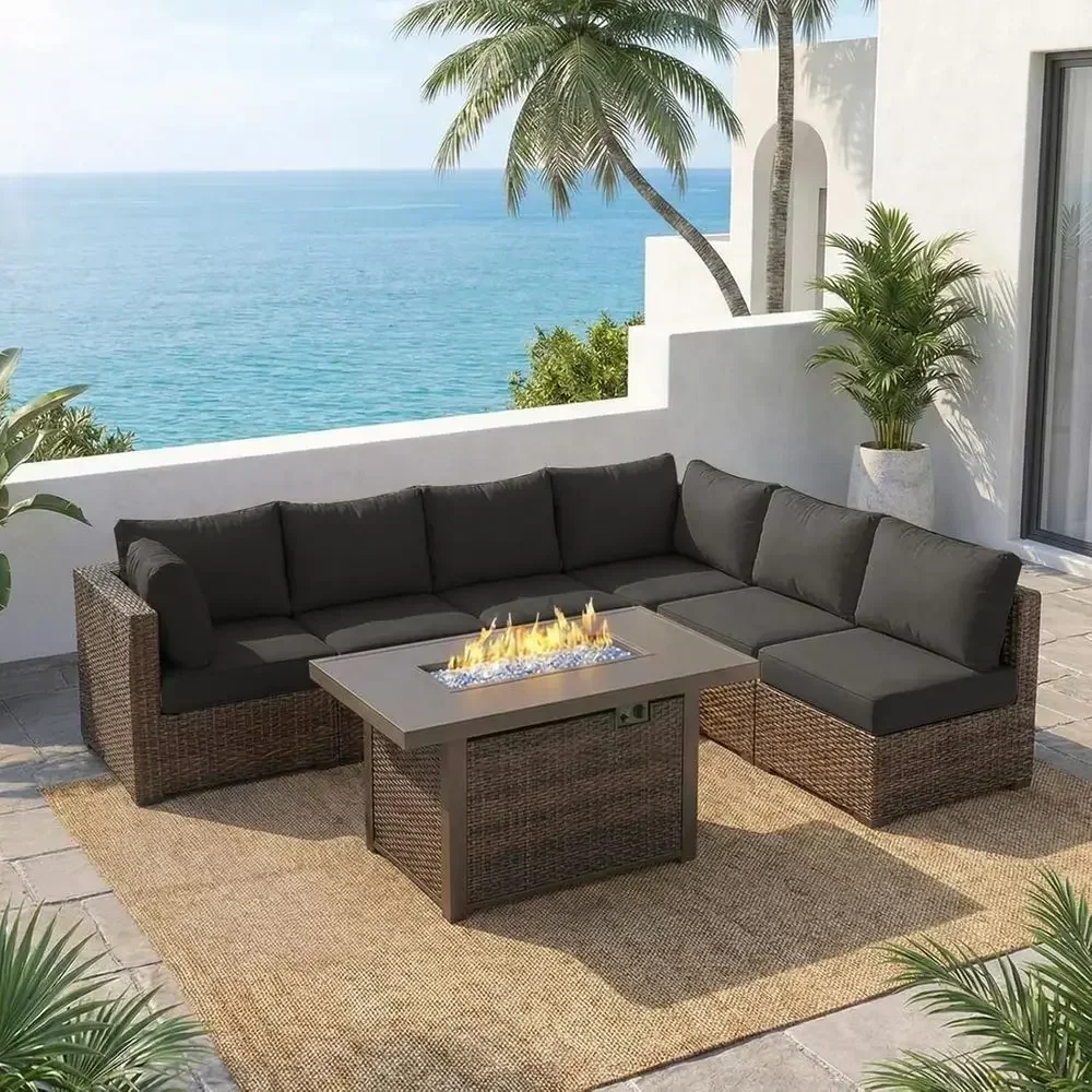 7-delige tuinmeubelset met 42  - Outdoor Furniture With Fire Pit recensie en prijs